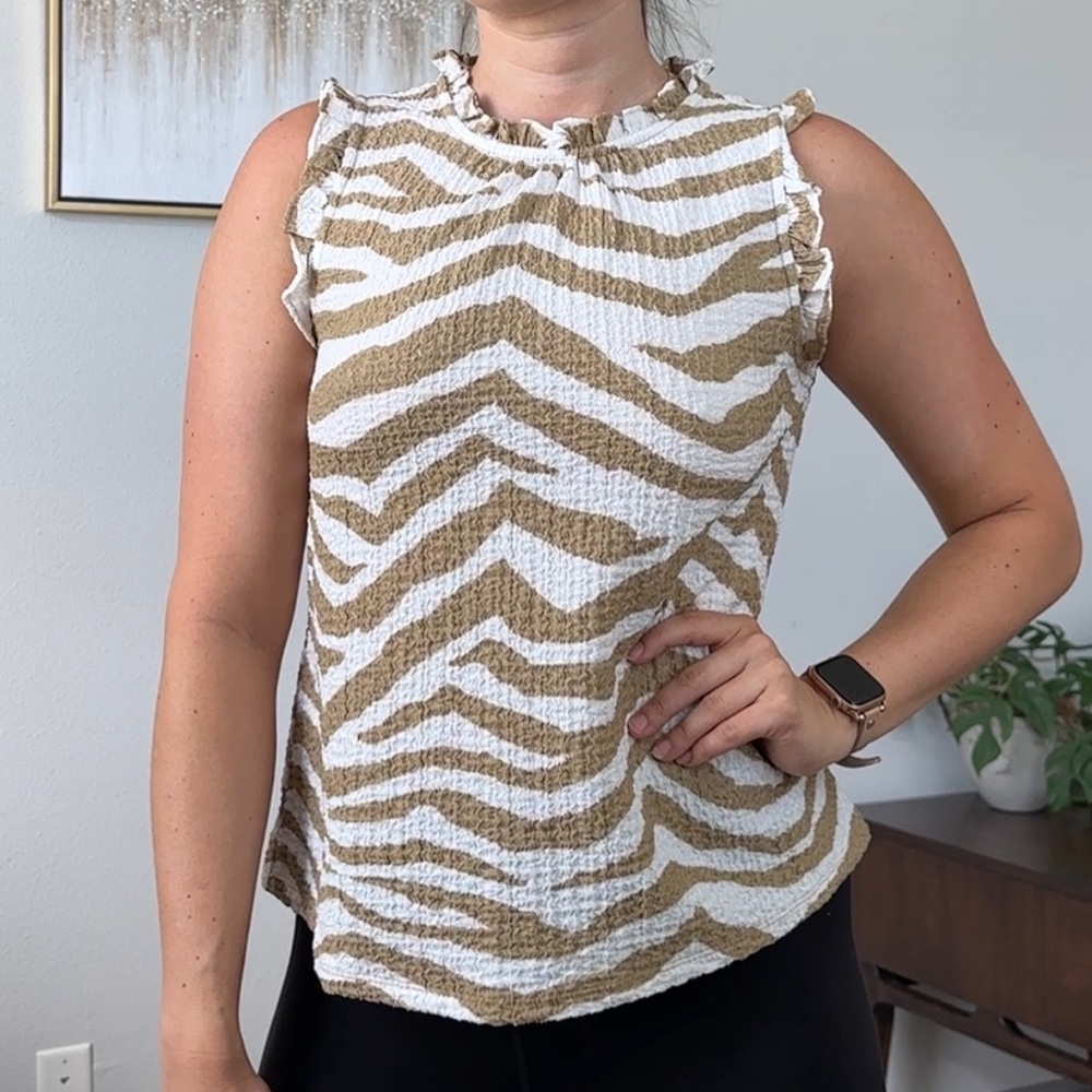 LOFT Zebra Print Shell Blouse
